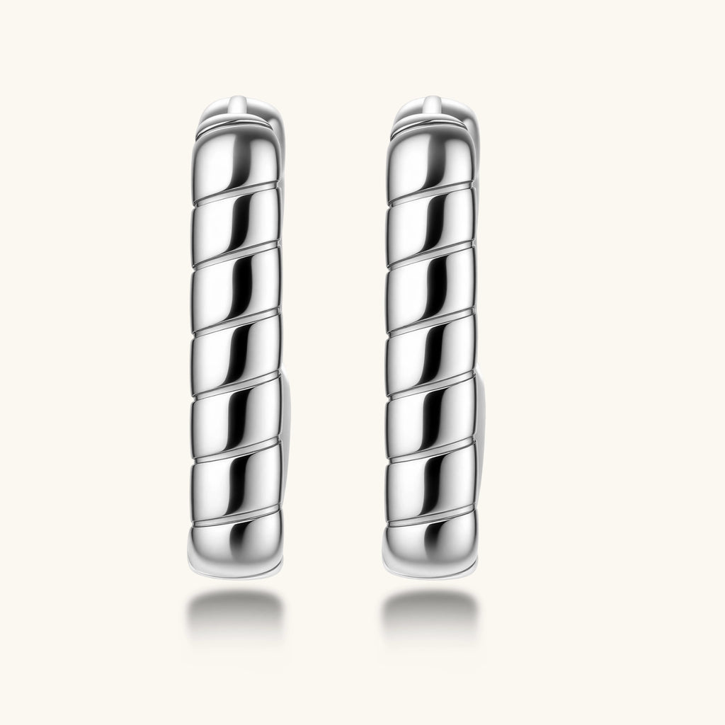 Textured Groove Hoops