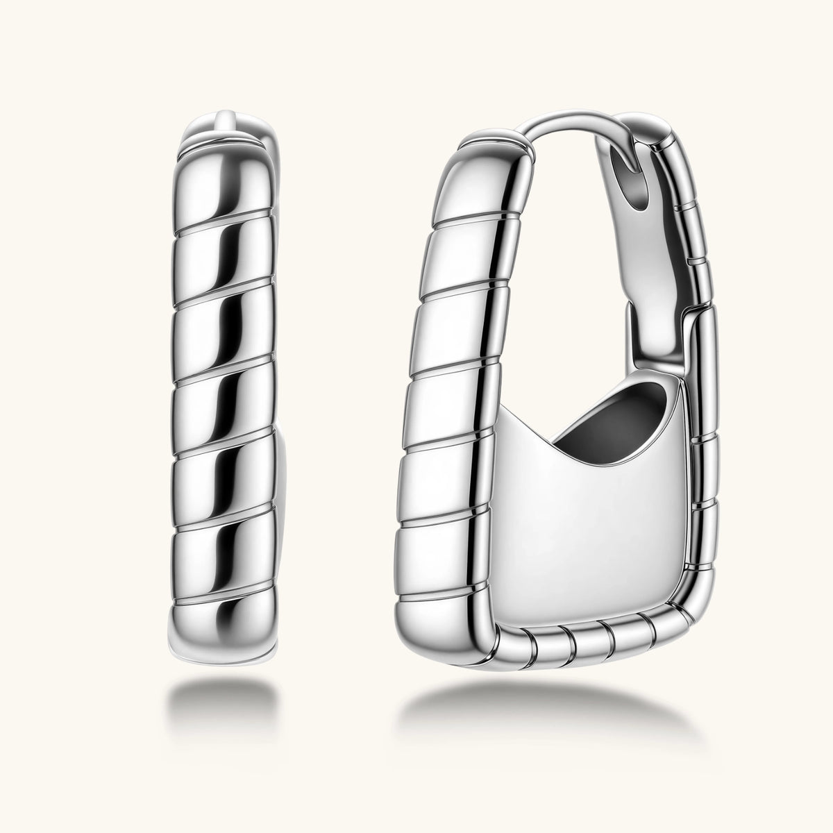 Textured Groove Hoops
