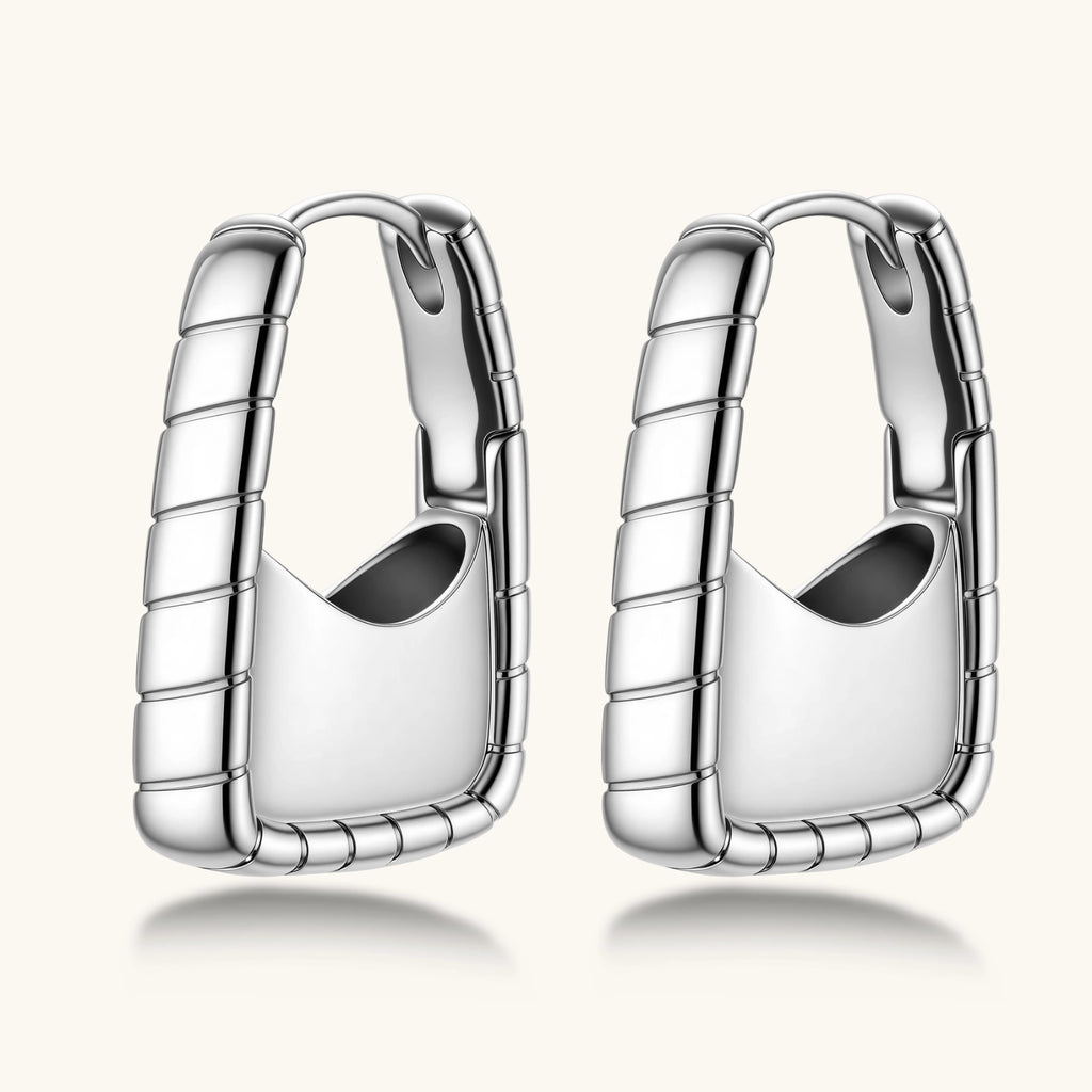 Textured Groove Hoops