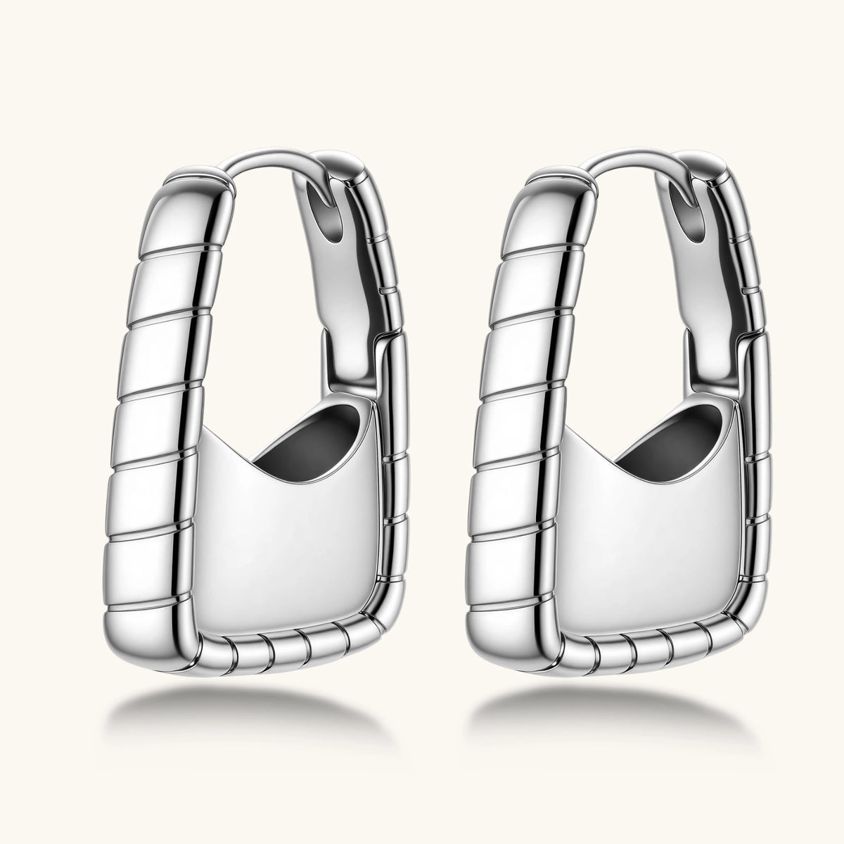 Textured Groove Hoops