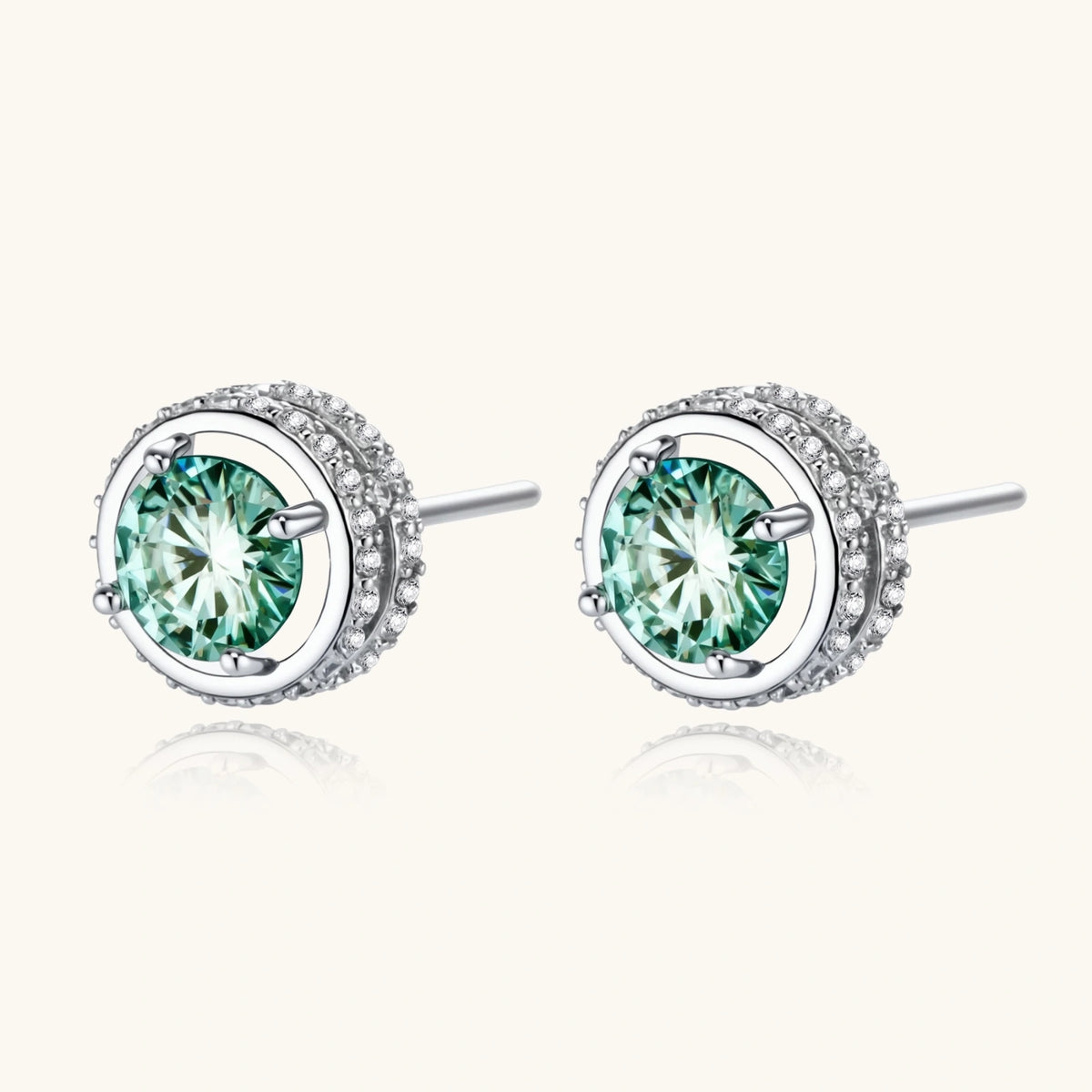 Emerald Spark Halo Studs