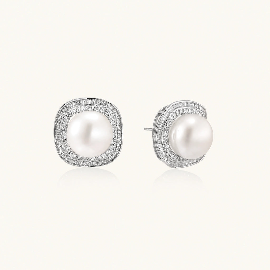Halo Pearl Studs