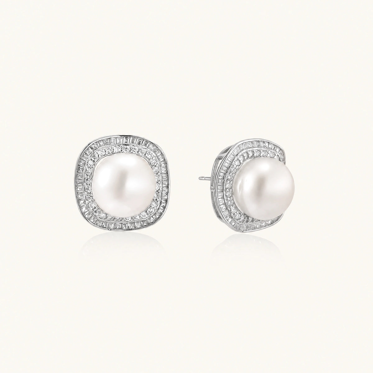 Halo Pearl Studs