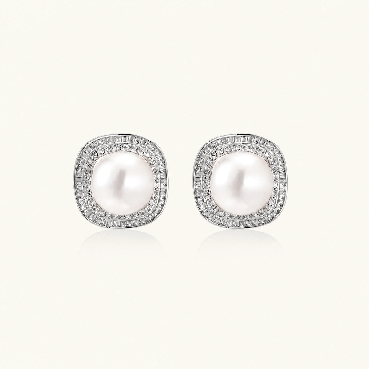 Halo Pearl Studs