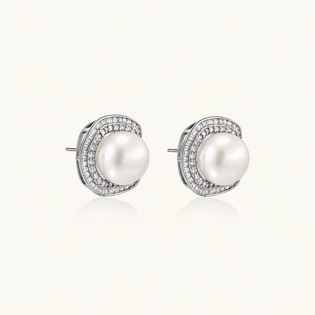 Halo Pearl Studs