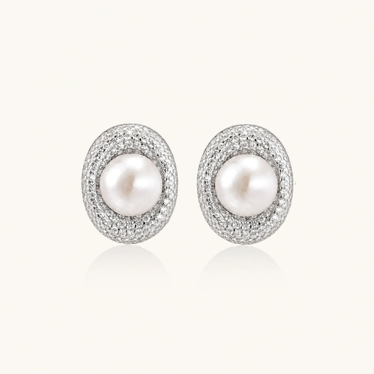 Pearl Halo Stud Earrings