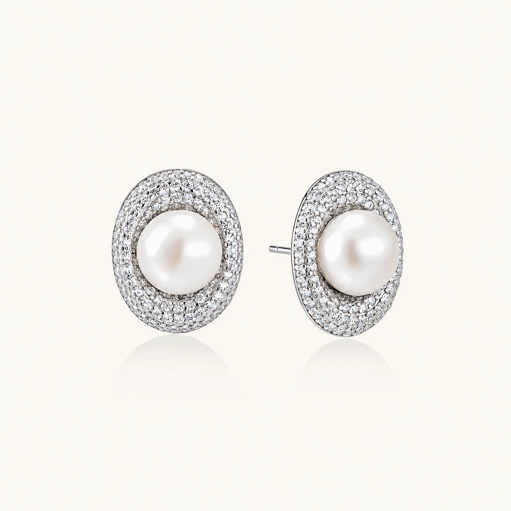 Pearl Halo Stud Earrings