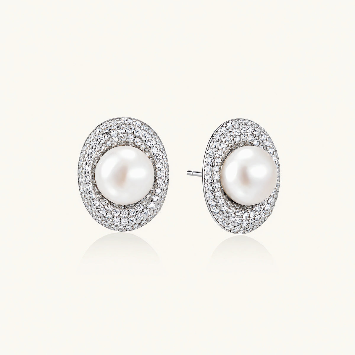 Pearl Halo Stud Earrings