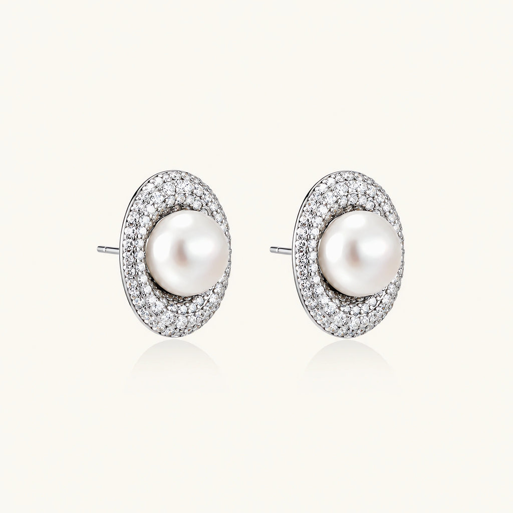 Pearl Halo Stud Earrings