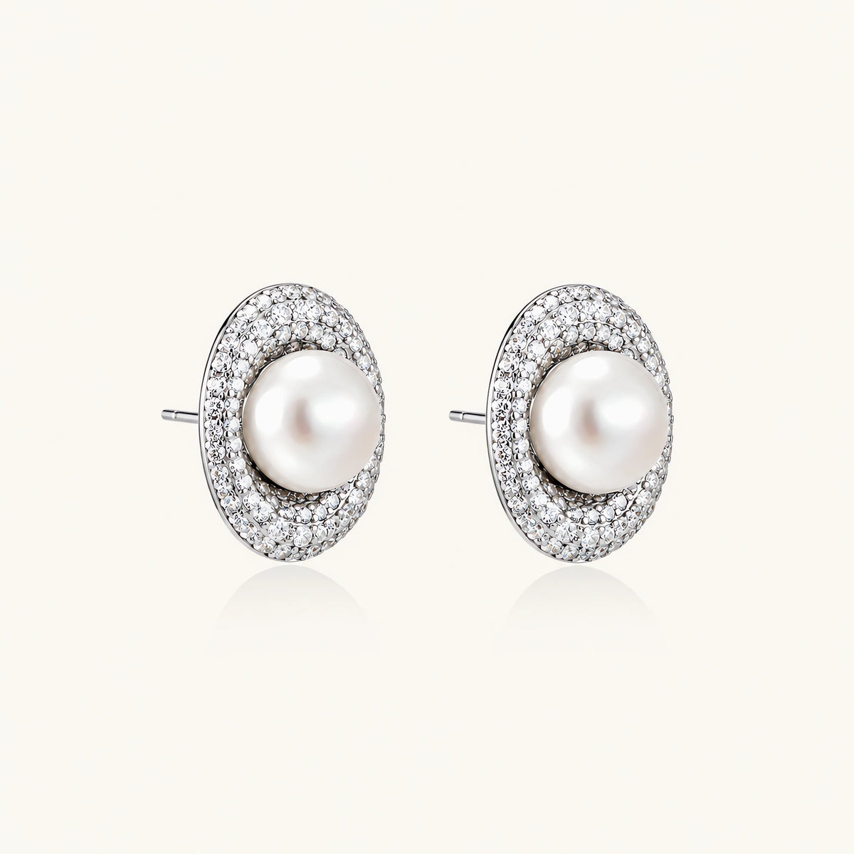 Pearl Halo Stud Earrings