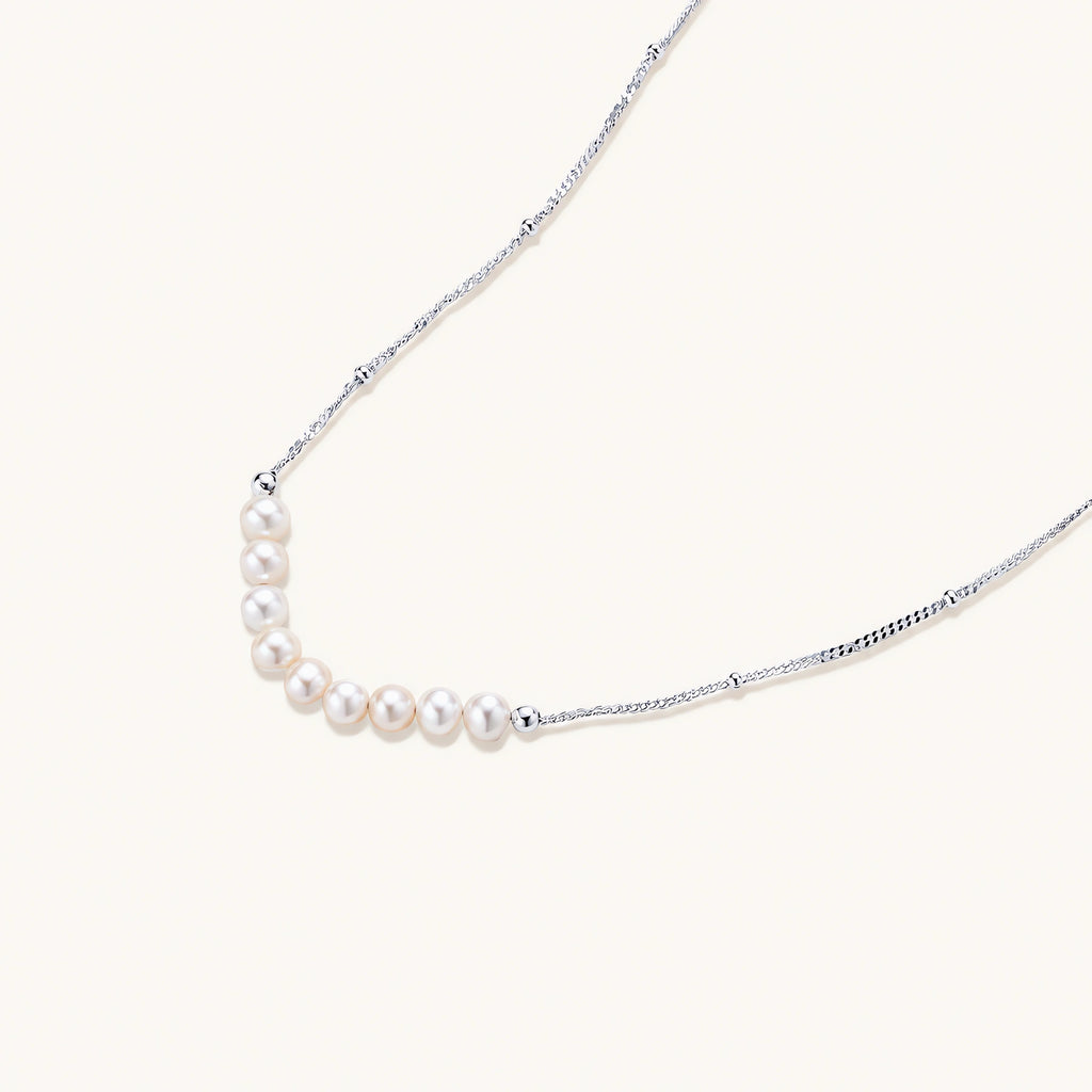 Luna Pearl Arc Necklace